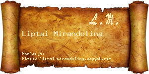 Liptai Mirandolina névjegykártya